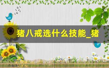 猪八戒选什么技能_猪八戒选媳妇视频