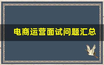电商运营面试问题汇总