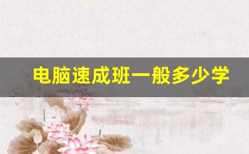 电脑速成班一般多少学费