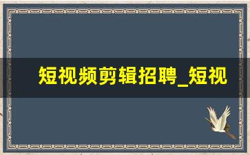 短视频剪辑招聘_短视频拍摄招聘