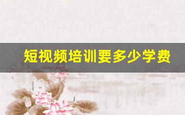 短视频培训要多少学费