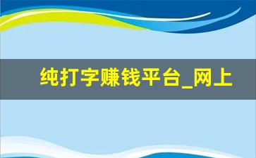 纯打字赚钱平台_网上接单打字赚钱