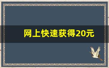 网上快速获得20元