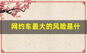 网约车最大的风险是什么_网约车的利弊