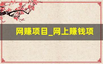 网赚项目_网上赚钱项目论坛
