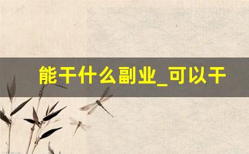 能干什么副业_可以干的副业