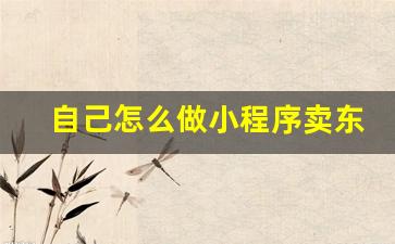 自己怎么做小程序卖东西_小程序怎么引流推广
