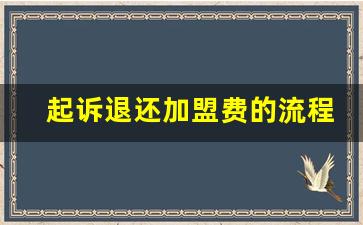 起诉退还加盟费的流程
