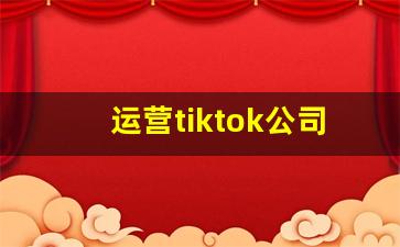 运营tiktok公司