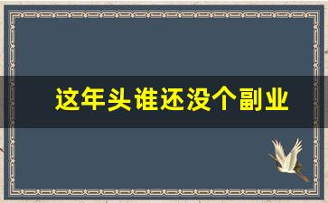 这年头谁还没个副业