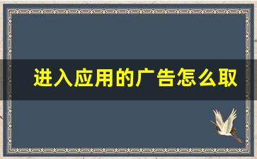 进入应用的广告怎么取消