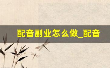 配音副业怎么做_配音可以作为副业吗
