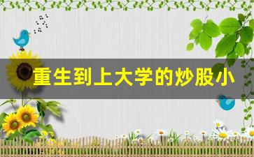 重生到上大学的炒股小说大全_高中生炒股赚4.5亿