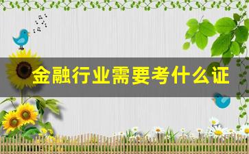 金融行业需要考什么证_金融学考证