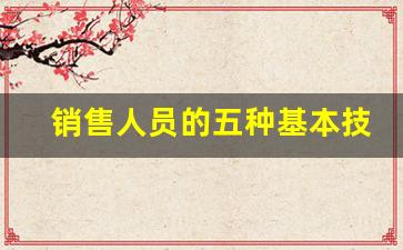 销售人员的五种基本技能_做销售最重要的五点