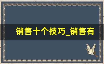 销售十个技巧_销售有什么技巧