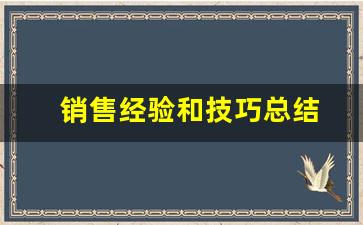 销售经验和技巧总结