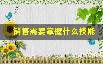 销售需要掌握什么技能