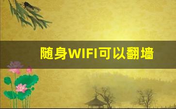 随身WIFI可以翻墙吗_连接wifi可以翻墙吗